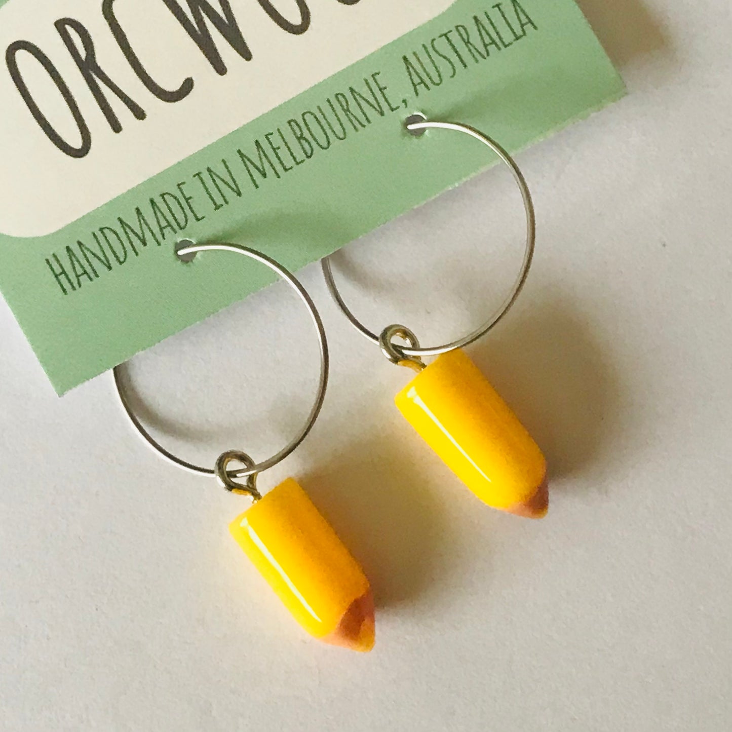 Coloured Pencil Stub Hoop Earrings