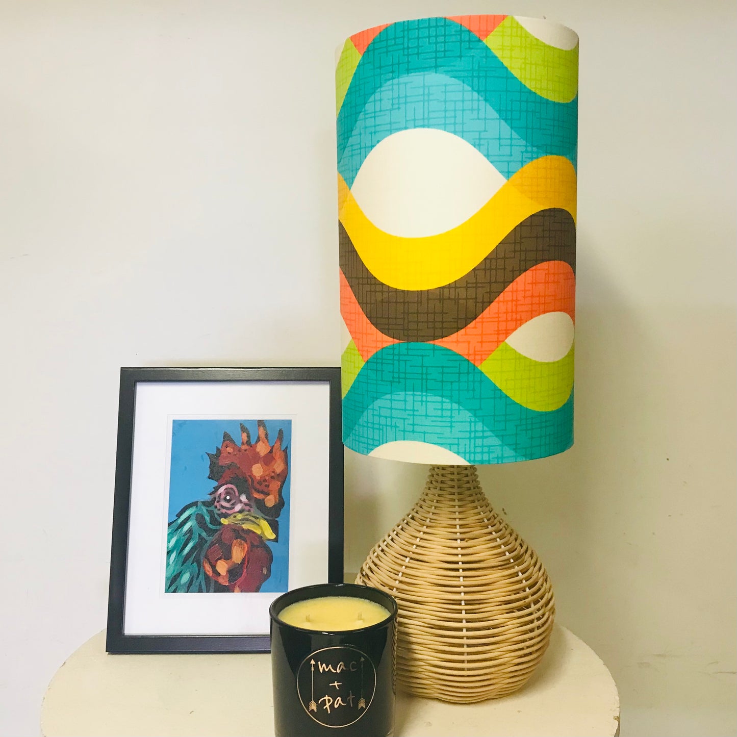 Custom Lamp Shade only - Retro Mod Waves