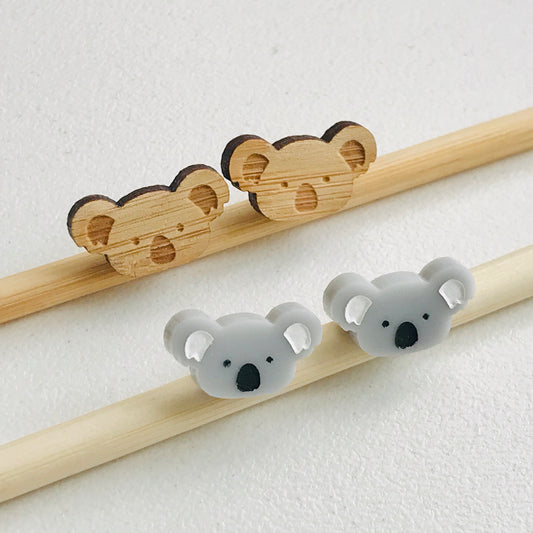 Koala Laser Cut Stud Earrings