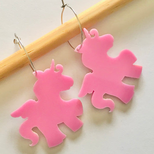 Rainbow Unicorn Hoop Earrings