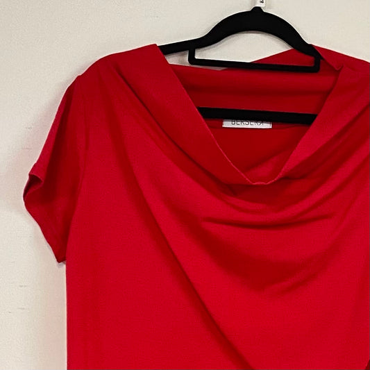 Women's Handmade Cowl Tee - Fire