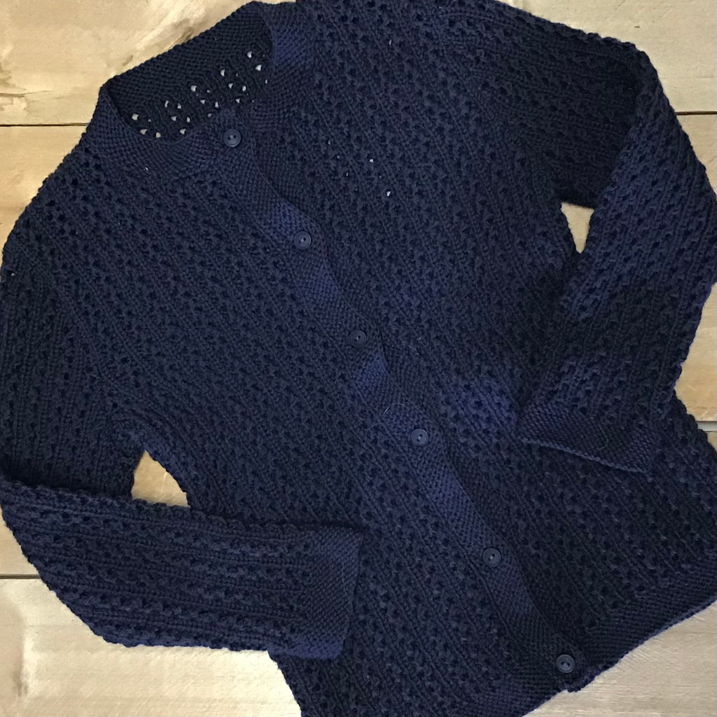 hand-knitted locally - Child Navy Cardigan