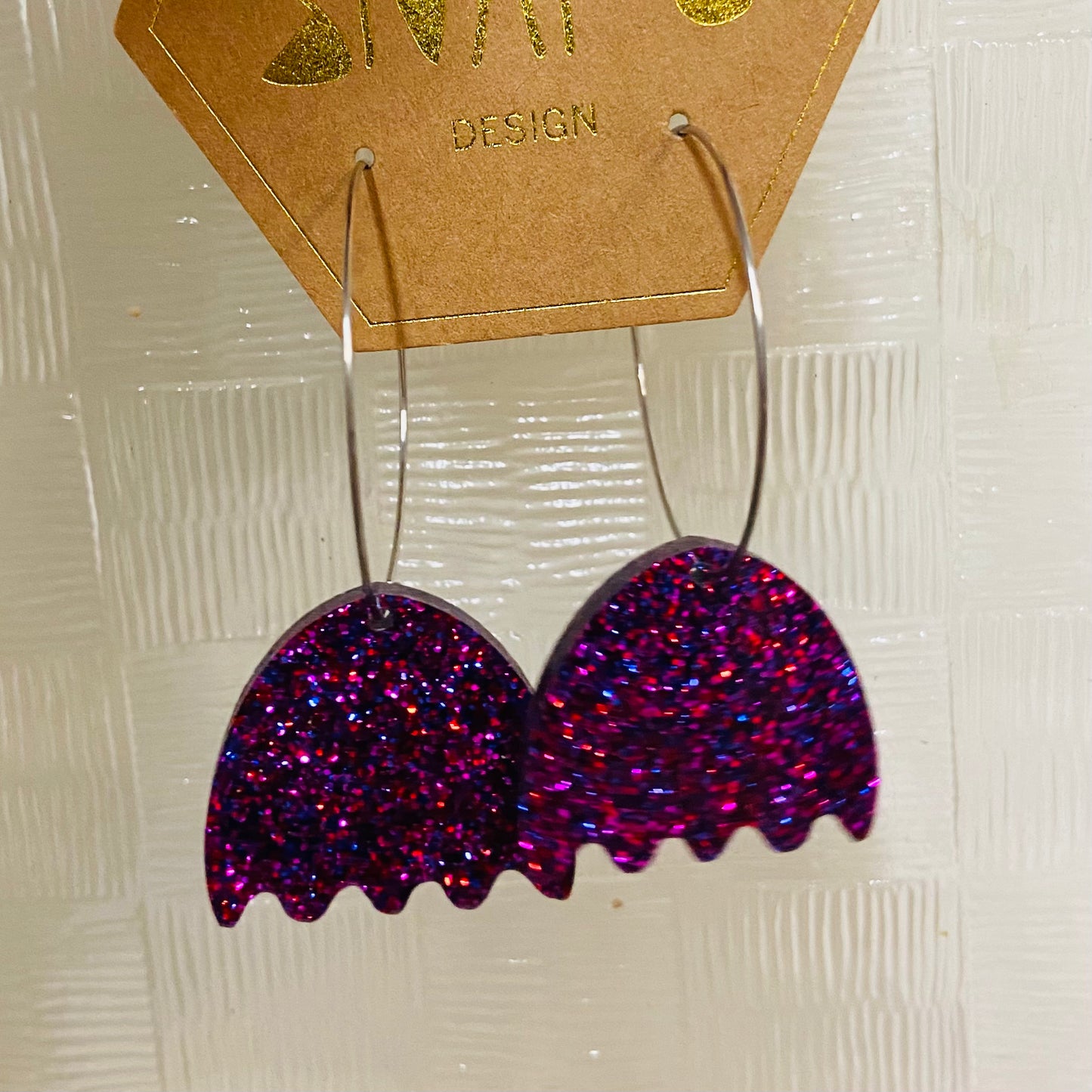 Tulip Dangle Hoop Earrings