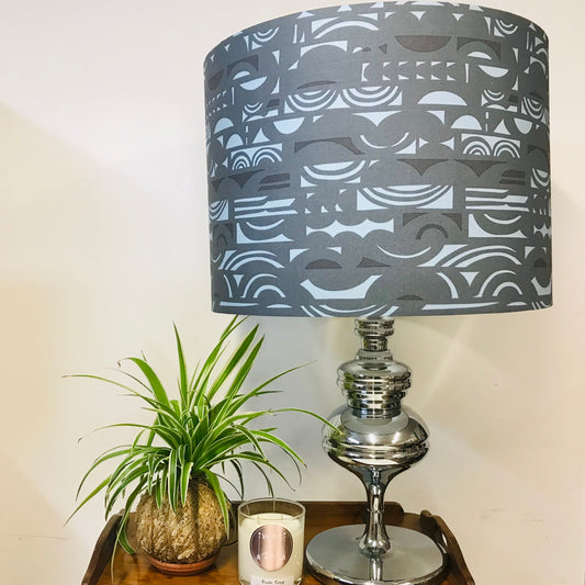Custom Lamp Shade only - Abstract Screen: Blue Grey