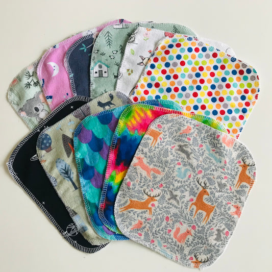 No Waste Reusable Baby Wipes - pack of 12