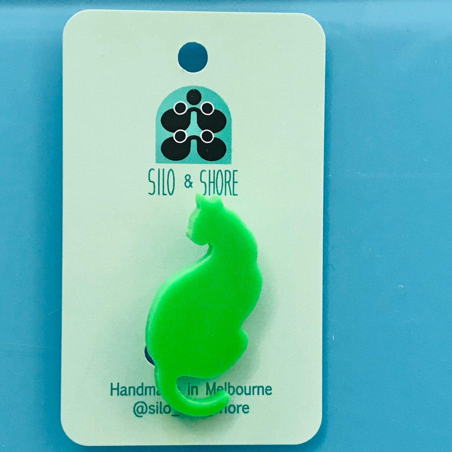 Art Deco Acrylic Brooch - Cats