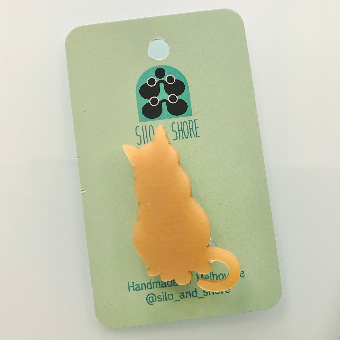 Art Deco Acrylic Brooch - Cats