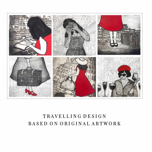 Original Art Print Coaster Set of 6 - Travel Series