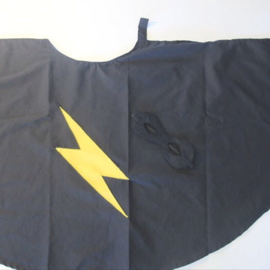 Superhero Dress Up Capes, Masks & Cuffs - BLACK