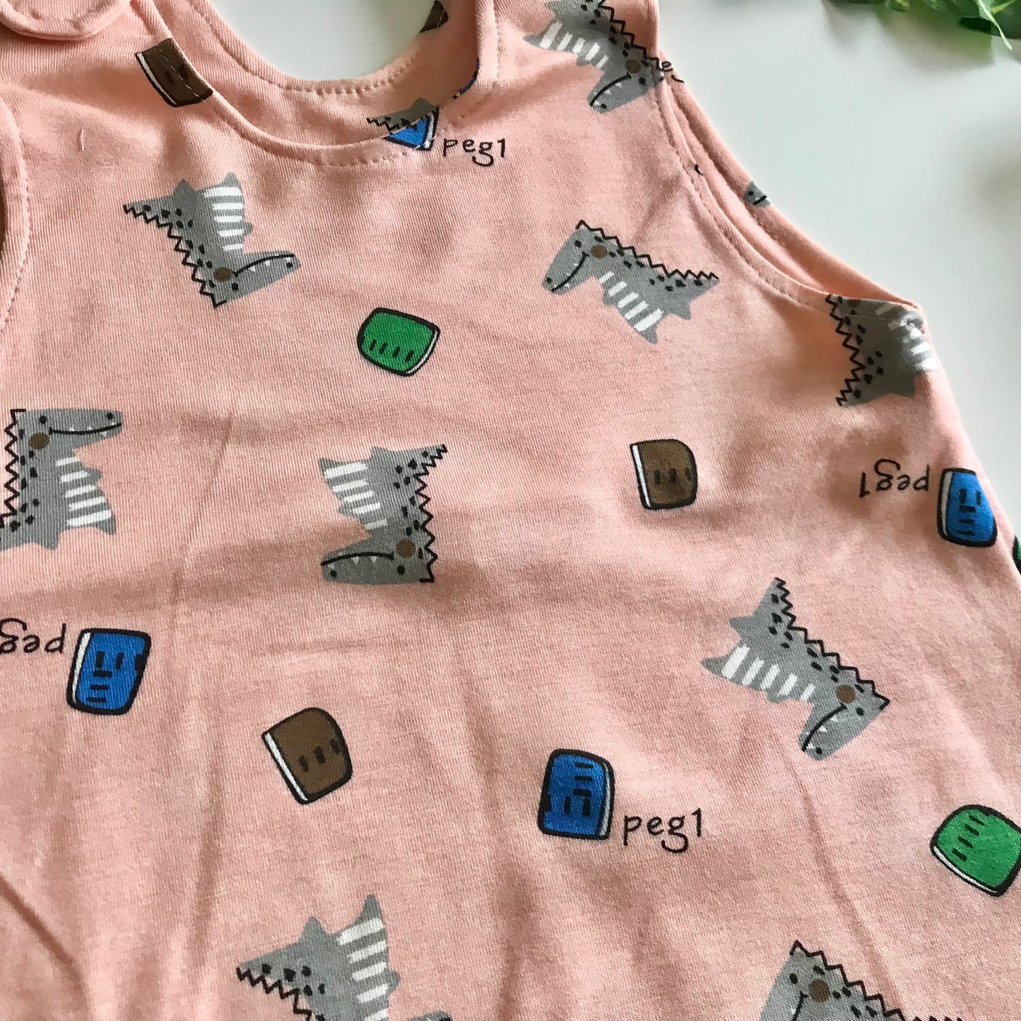 Baby Toddler Long Romper - Pink Crocodiles