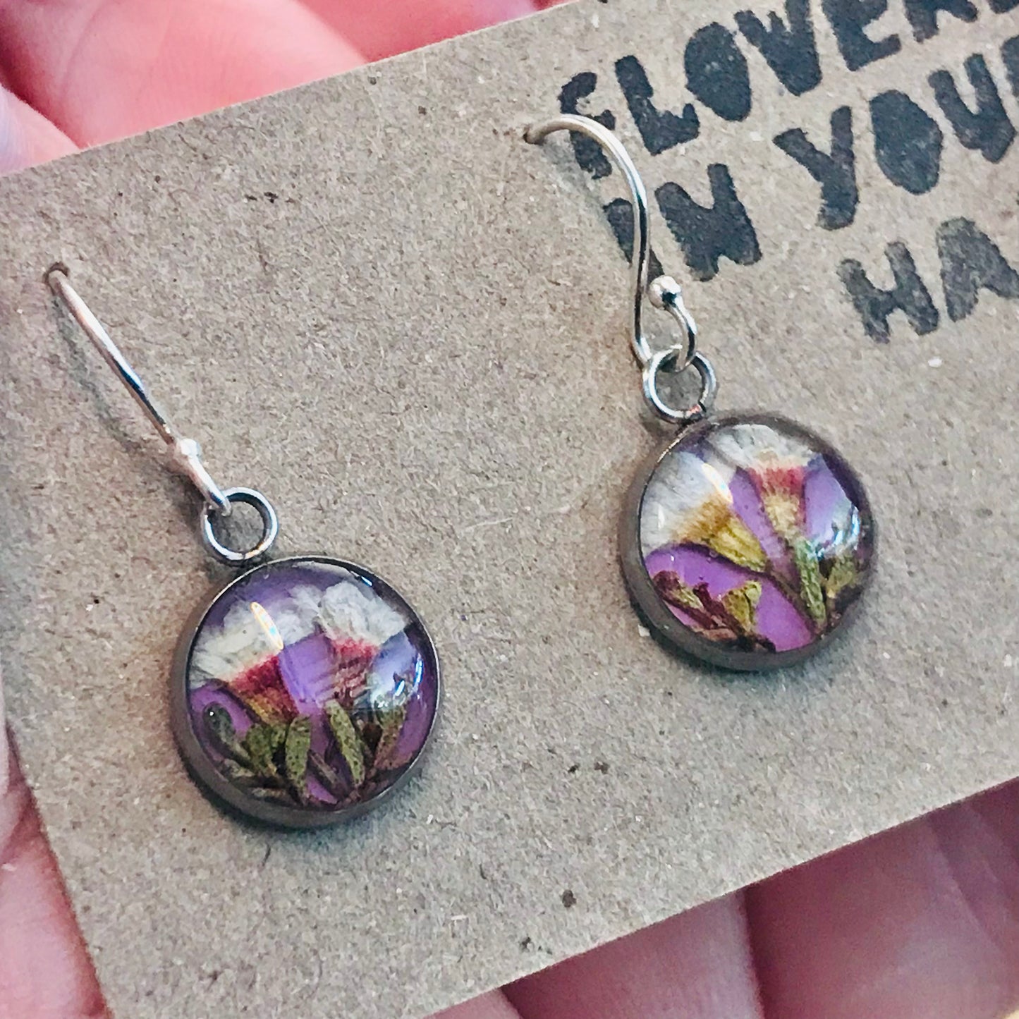 Australian flora Resin & Sterling Silver Earrings - small