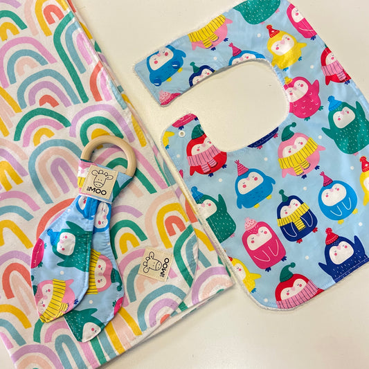 Gift Box - Blanket, Bib & Timber Teether