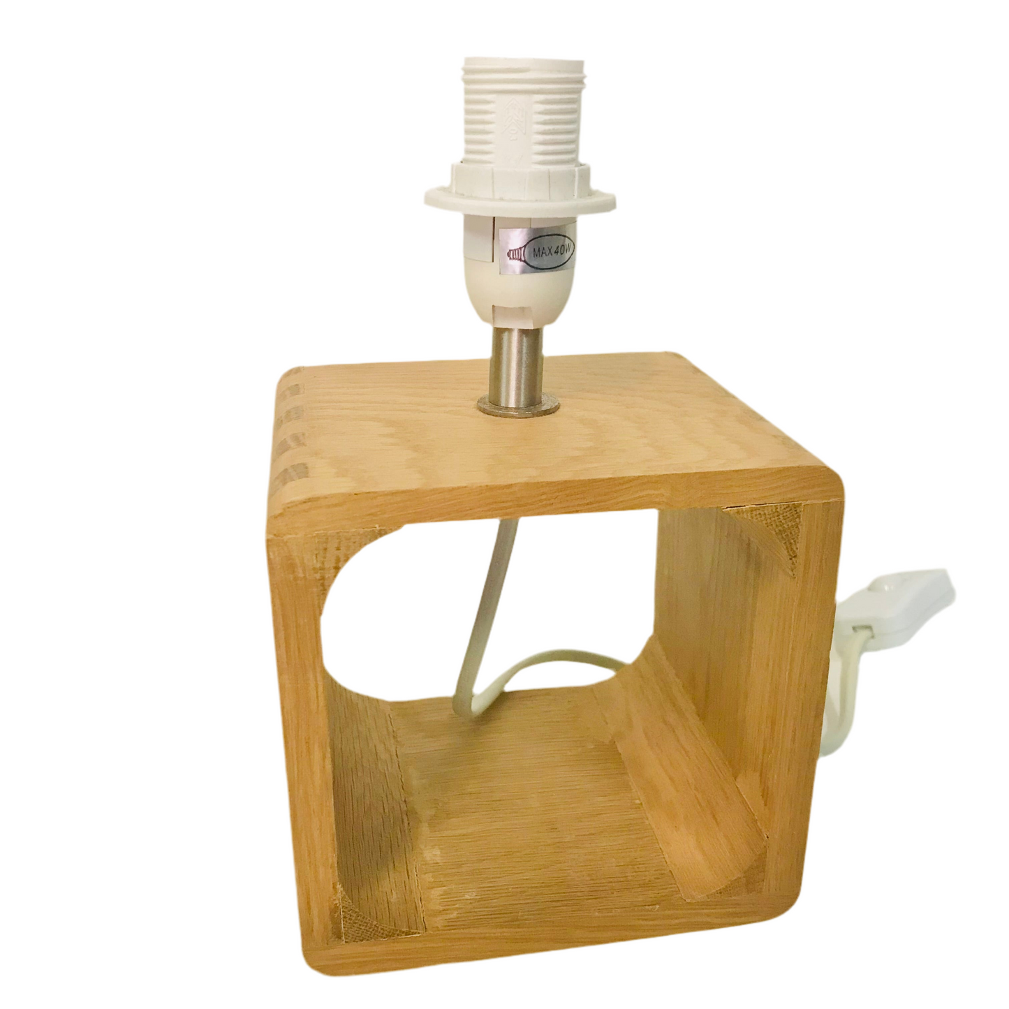Lamp Base Only - Open Timber Cube Small table Lamp