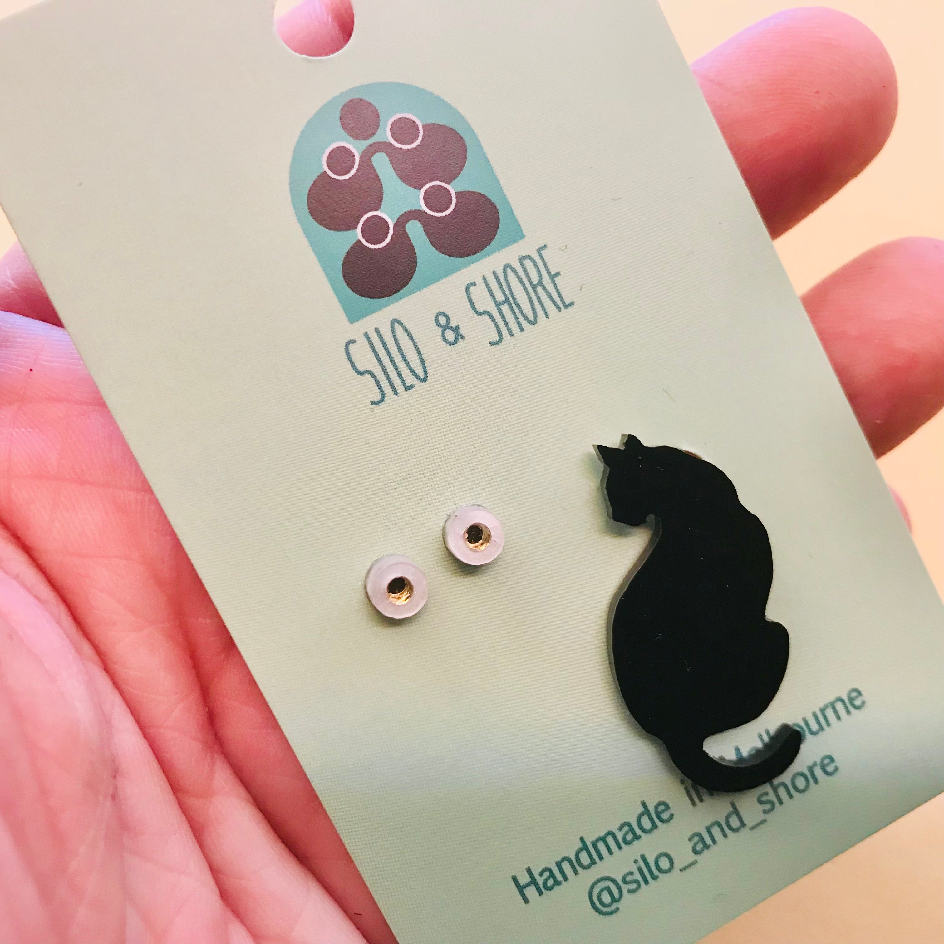 Cat Brooch  & Earrings Set