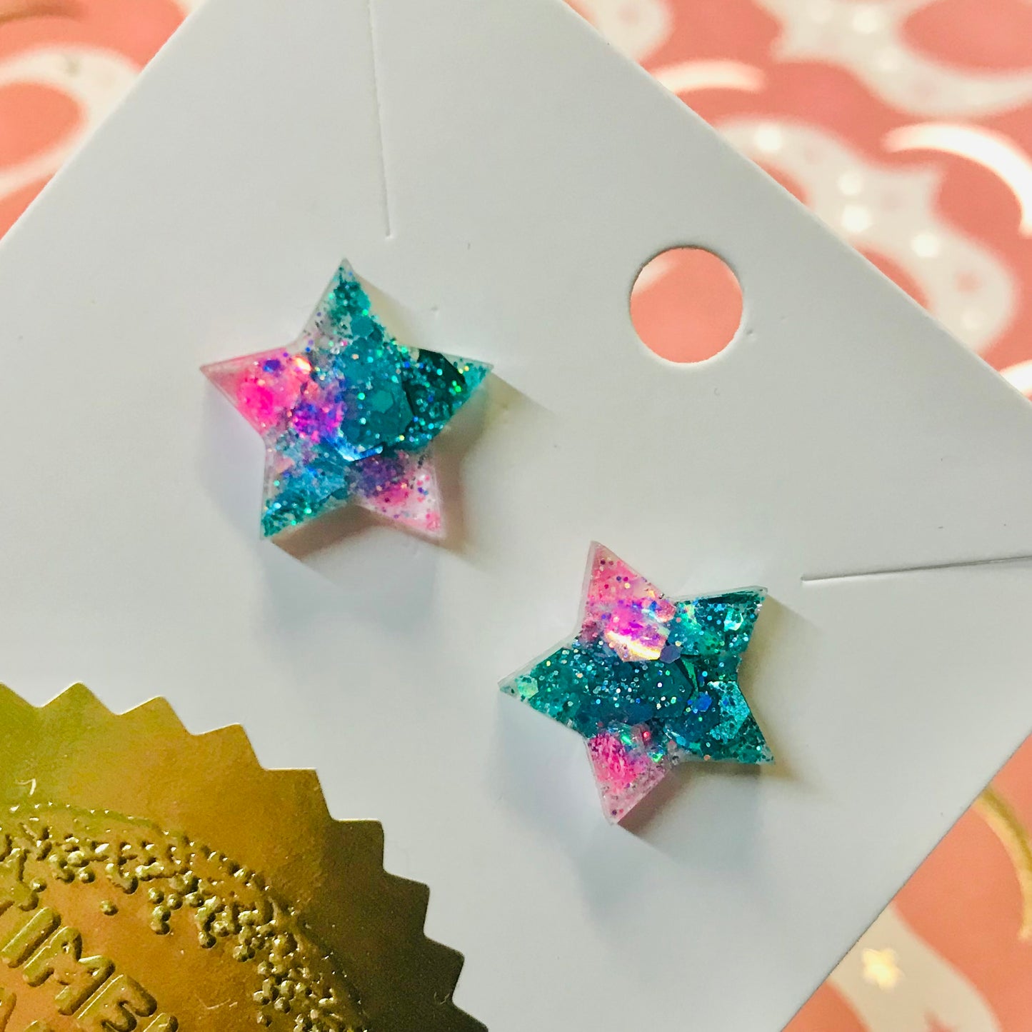 Novelty Resin Sparkle Stud Earrings