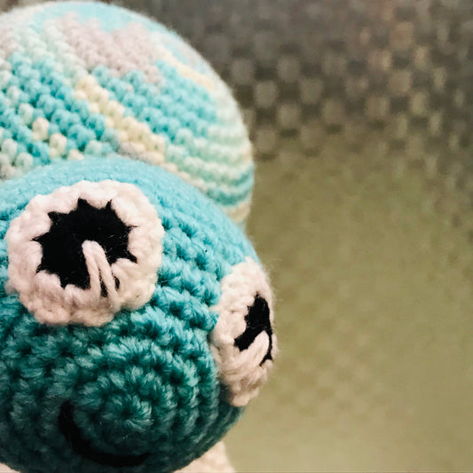 Turtle with Rattle Crochet Toy