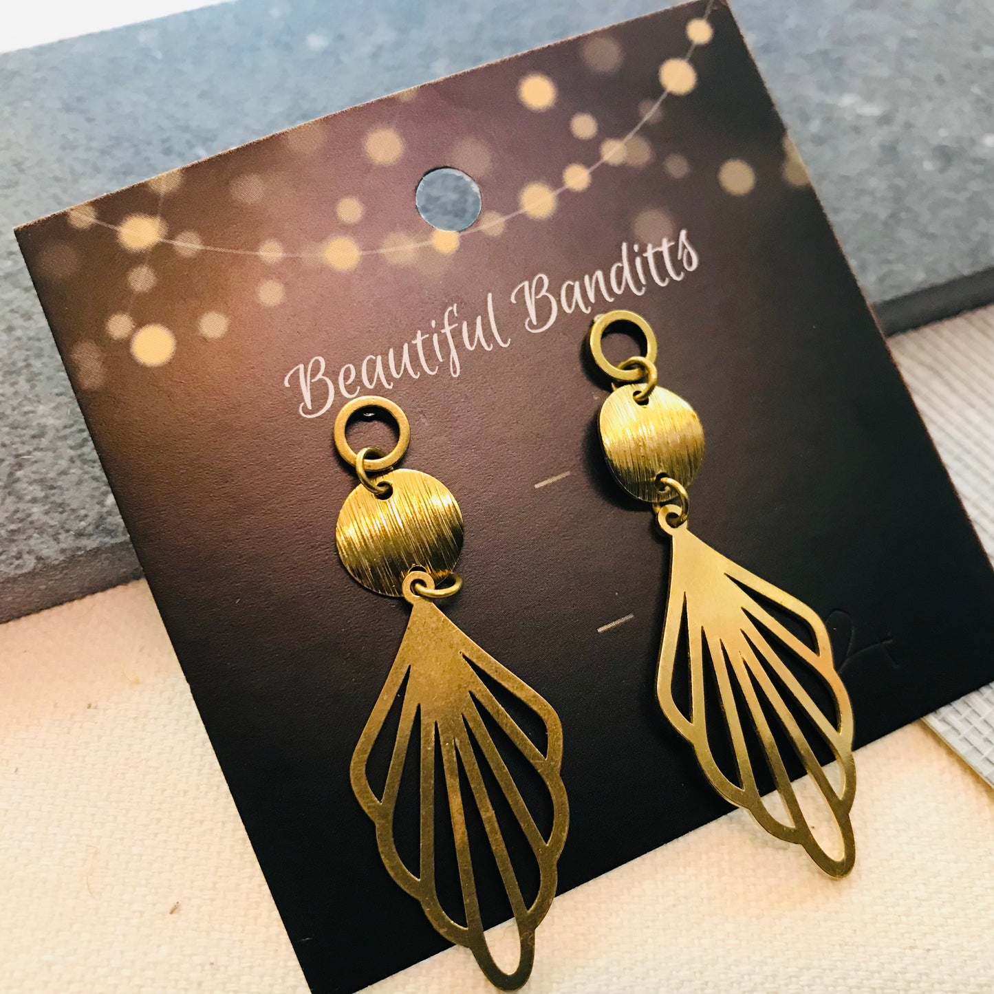 Mixed Metal and Resin Earrings - small