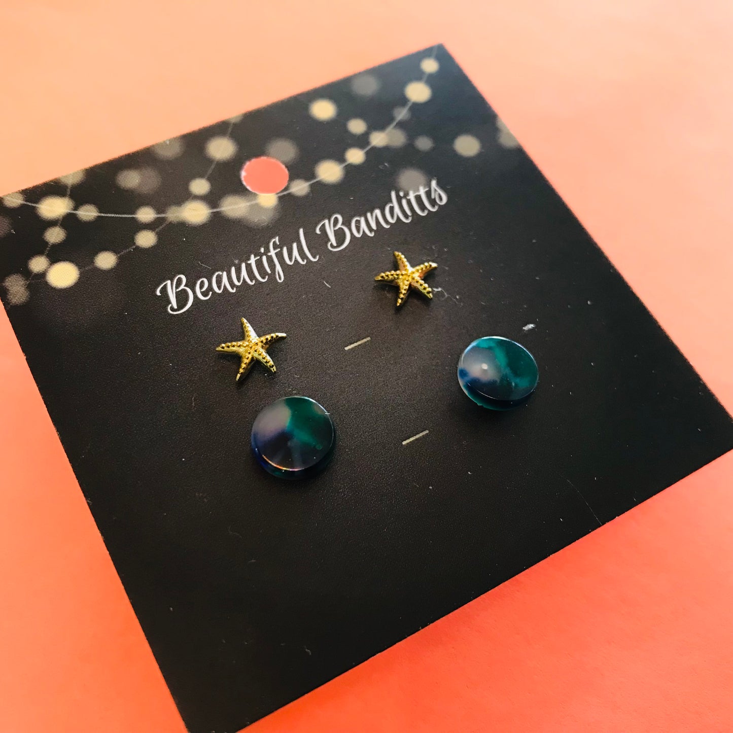 Mixed Metal Stud Earrings - Duo Set