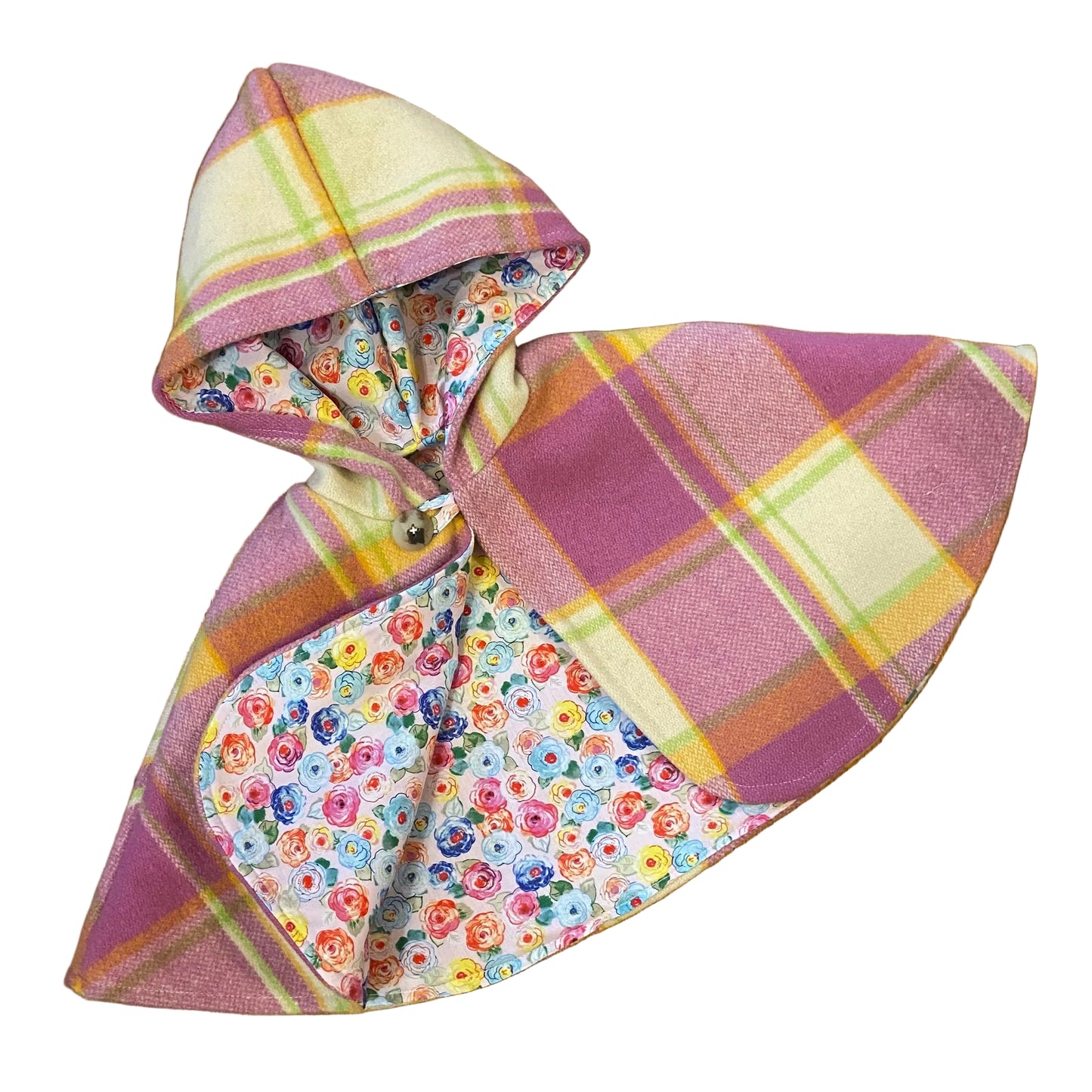 Vintage Blanket Woollen Cape - Pink