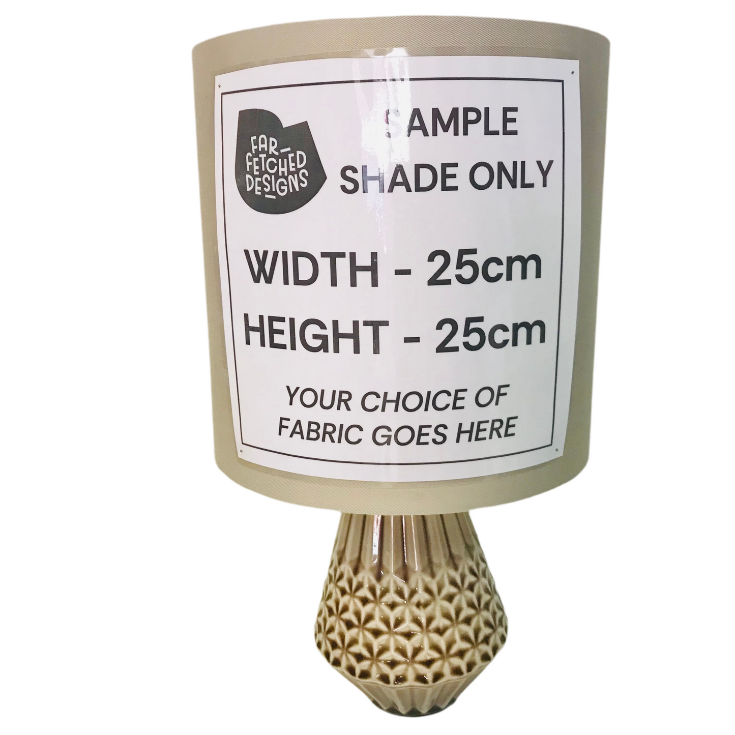 Lamp Base Only - Patterned Glazed Diamond Ceramic Brown Table Lamp