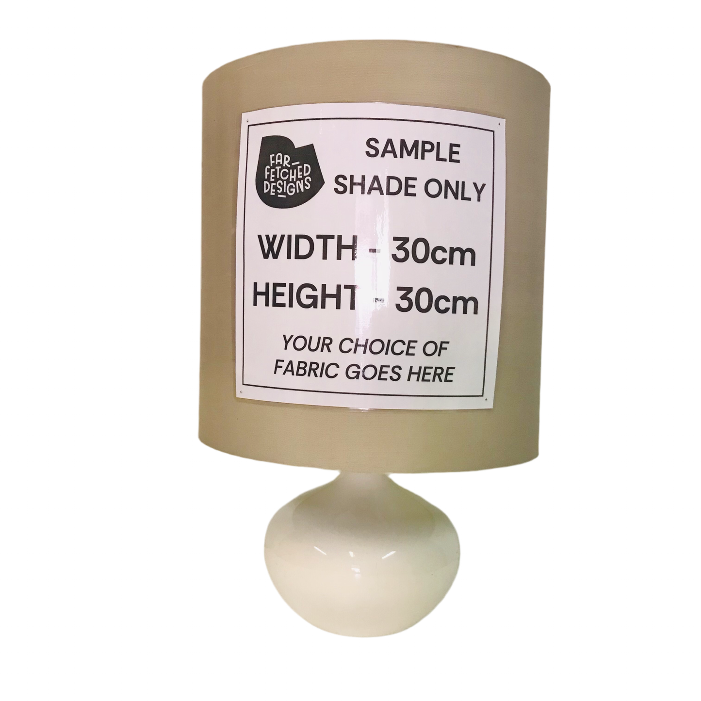 Lamp Base Only - Squat Round Short Neck Genie Table Lamp - cream