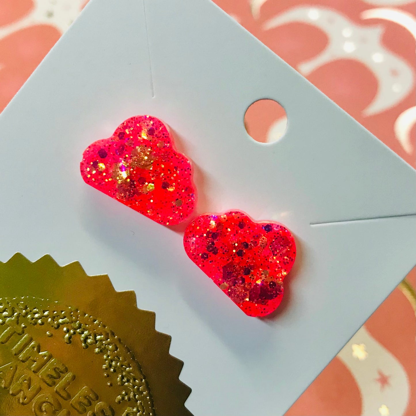 Novelty Resin Sparkle Stud Earrings