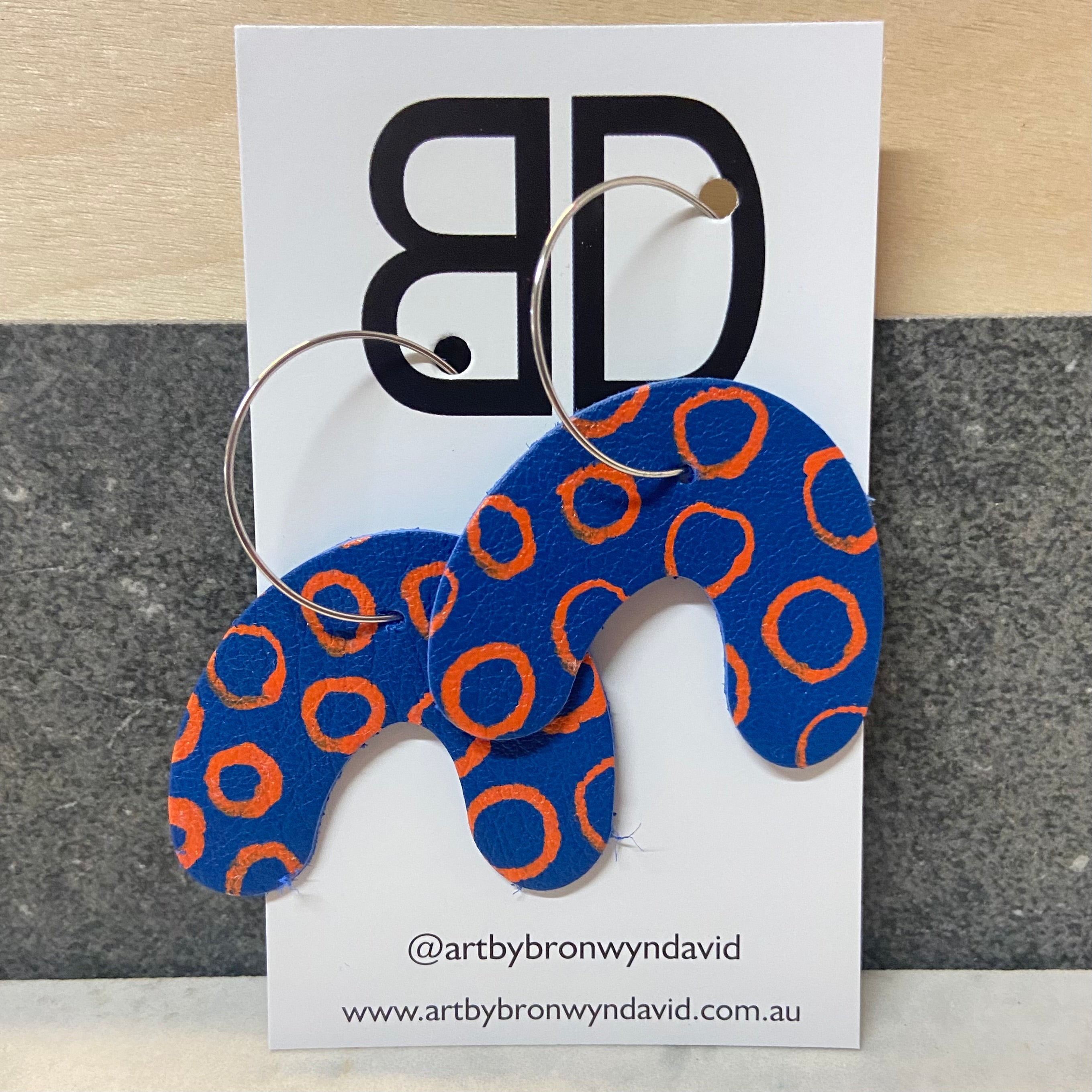 Handmade Painted Leather Earrings - My People