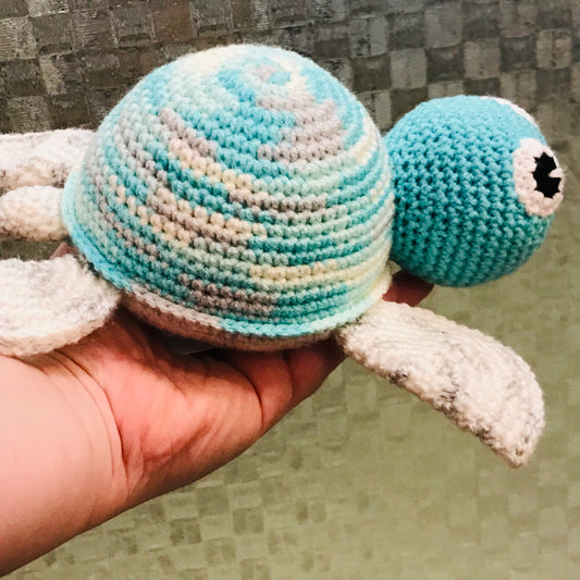 Turtle with Rattle Crochet Toy