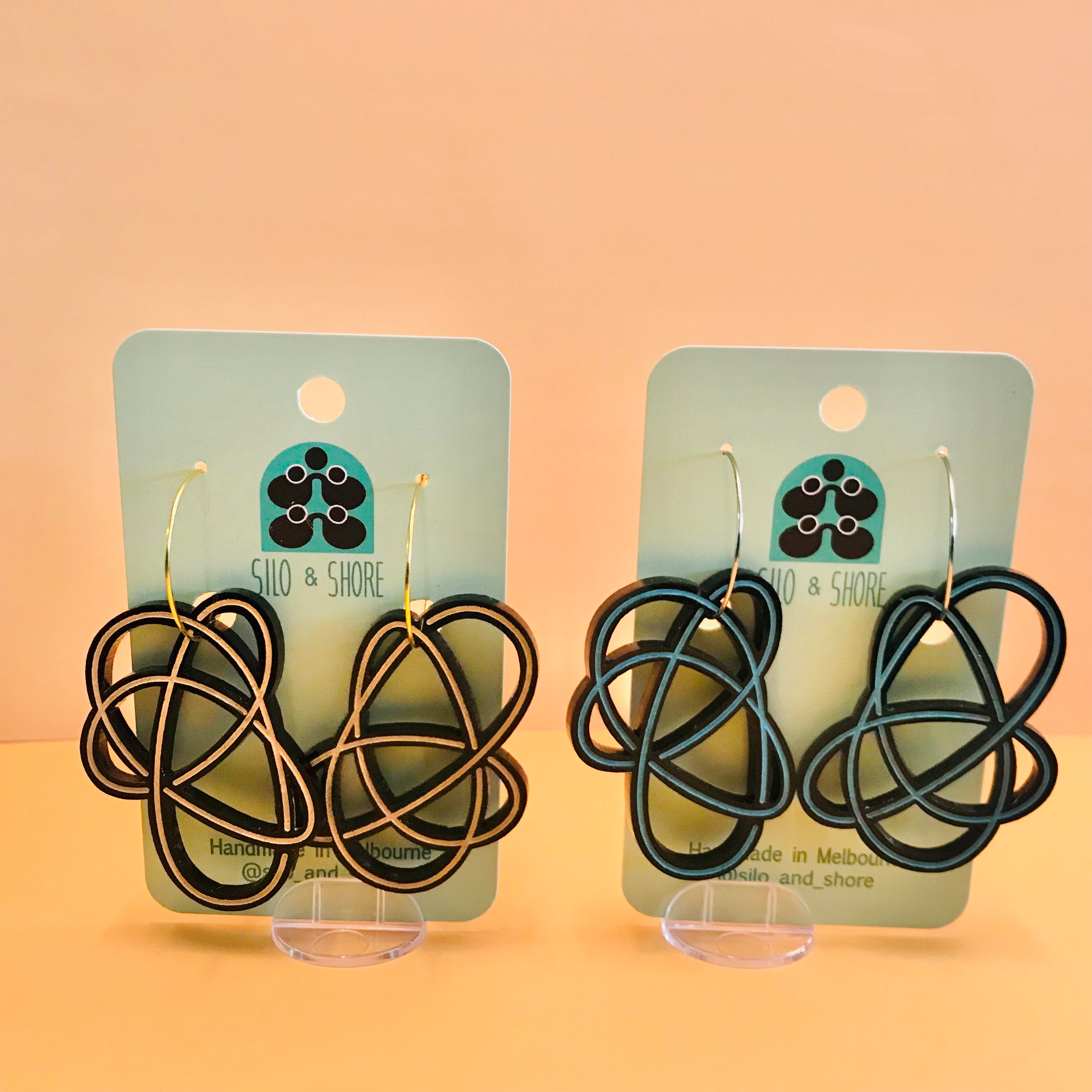 Art Deco Acrylic Earrings - Scribbles (extra large)