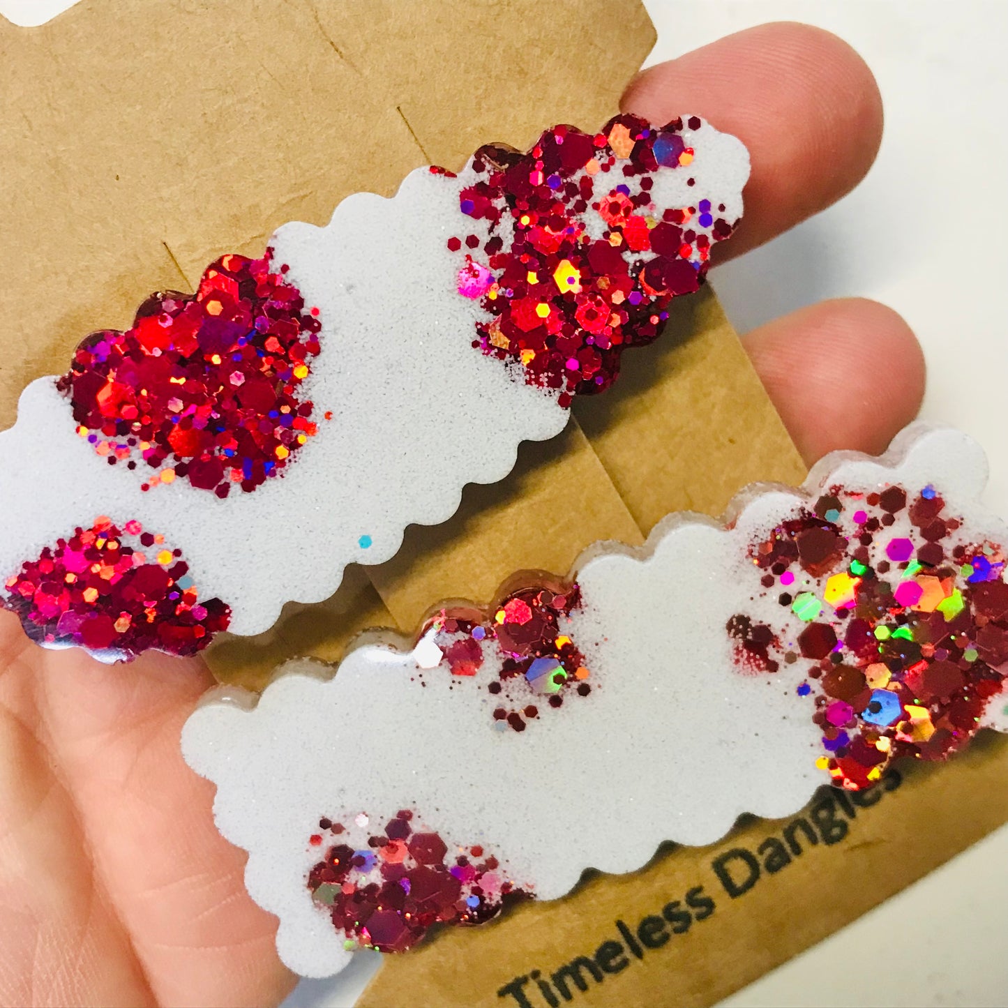 Resin Sparkle Hair Clips - Set of 2