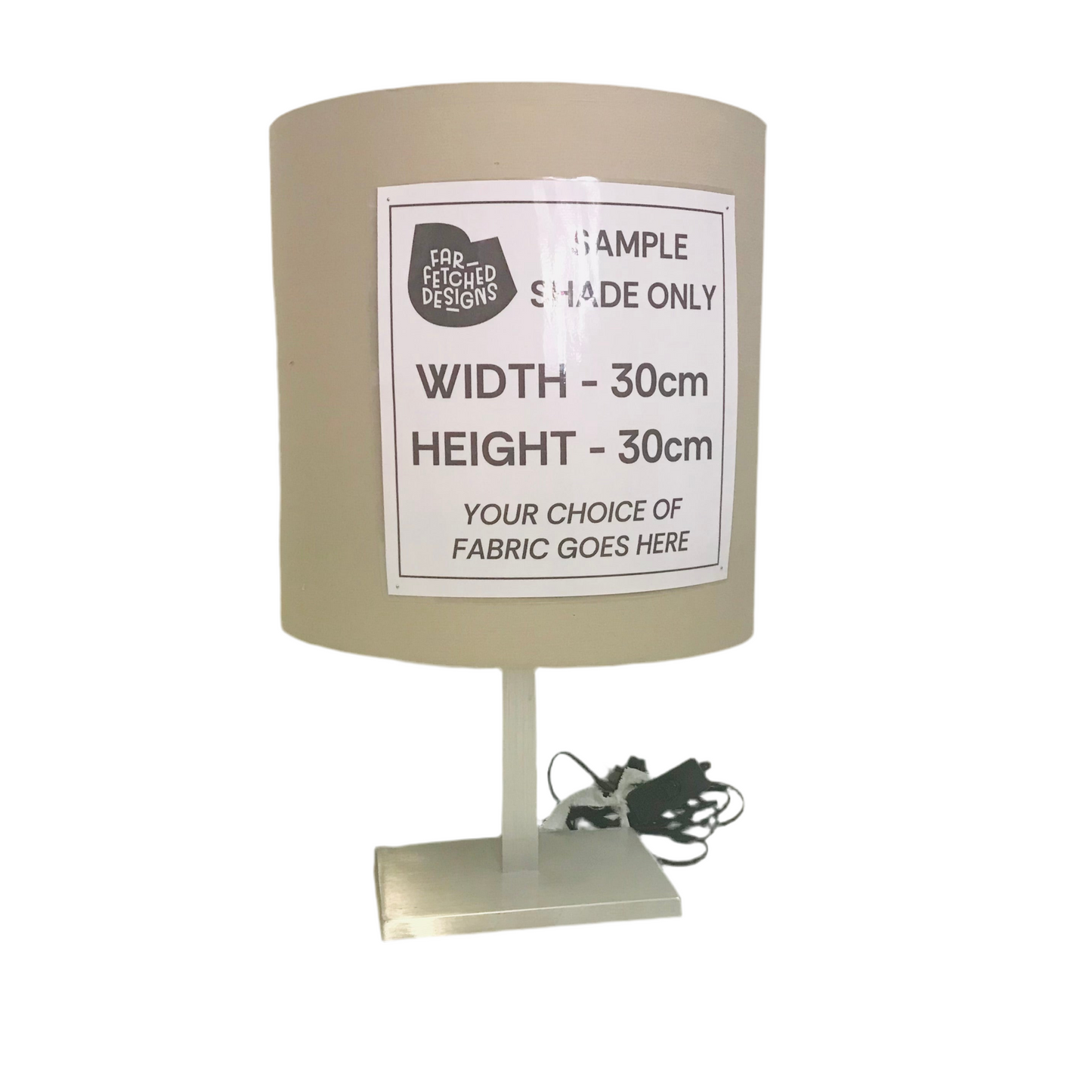 Lamp Base Only - Flat Base Chrome Short Stick Table Lamp Base