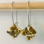 Clear Resin Lichen & Metal Shaving Earrings (small)