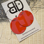 Hand painted leather bold statement earrings - The Sphere
