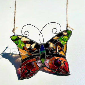 Handmade Glass Suncatcher - Mosaic Butterfly
