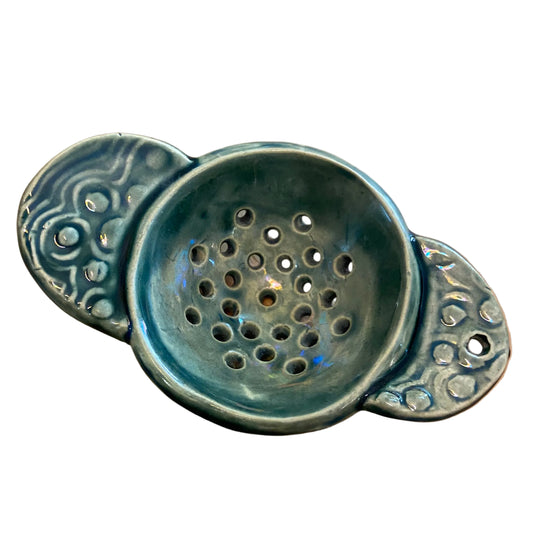Handcrafted Pottery Tea Strainer - Sage