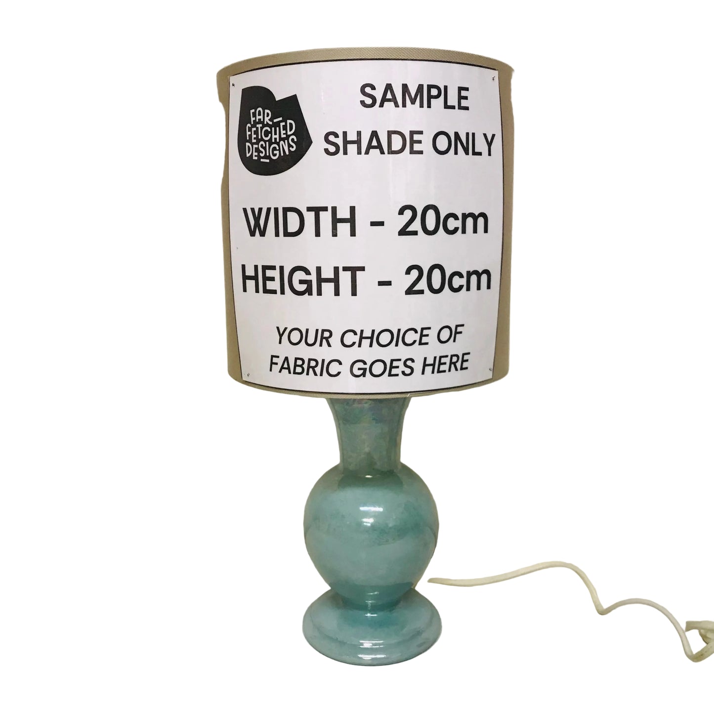 Lamp Base Only - Vintage Lustre Aqua Ceramic Table Lamp