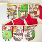 Reusable Eco Sustainable Bunting Flag Nursery Bedroom Wall Decoration - Vintage Teddy Bears Picnic