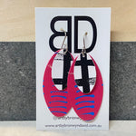 Hand painted leather earrings - The Orbi