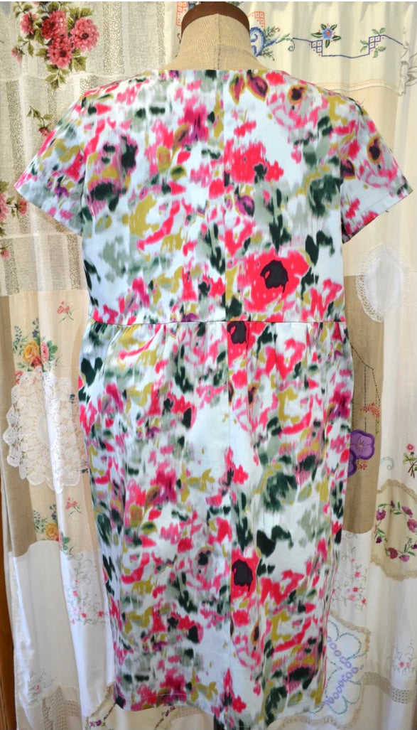 Women's Handmade Stretch Dress with Pockets - Ikat