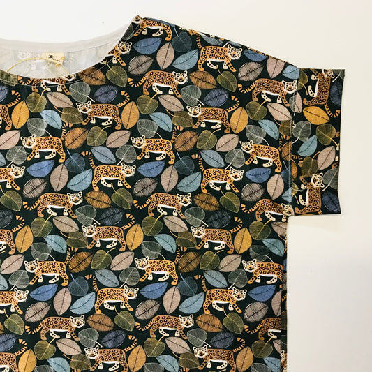 Handmade Women’s Box Top - Cheetah Forest (S/M)