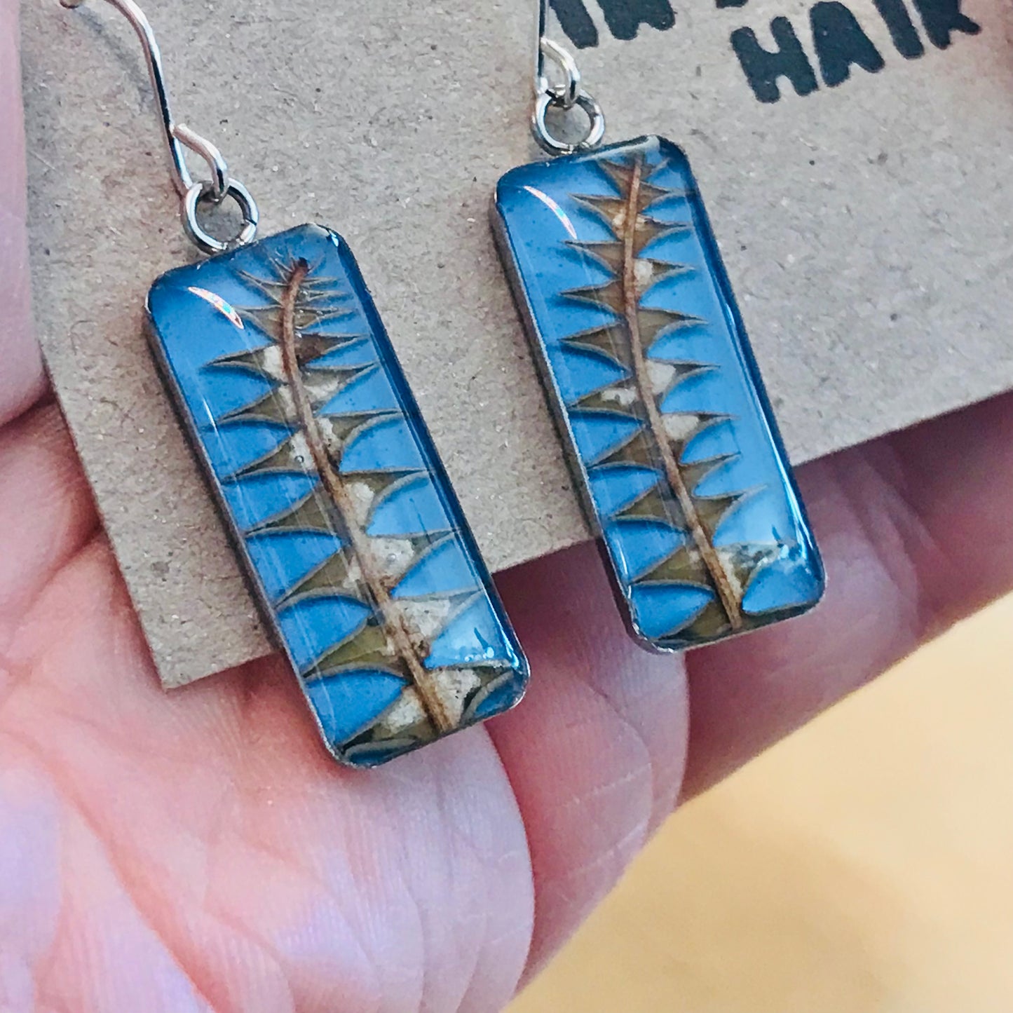 Australian flora Resin & Sterling Silver Earrings - large