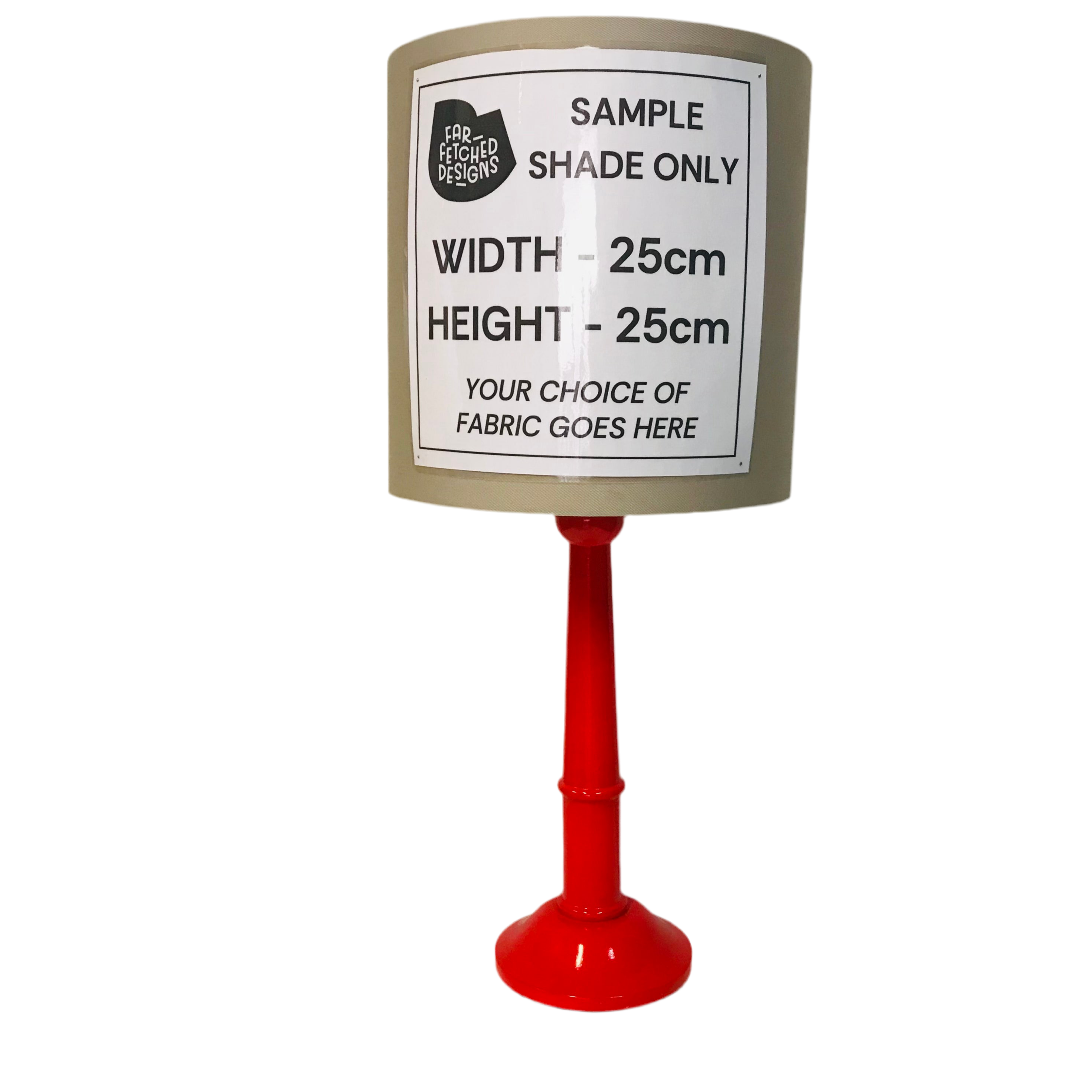Lamp Base Only - Painted Gloss Turned Timber Table Lamp - Red