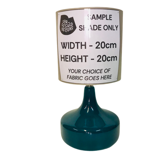 Lamp Base Only - Green Teal Glass Squat Table Lamp