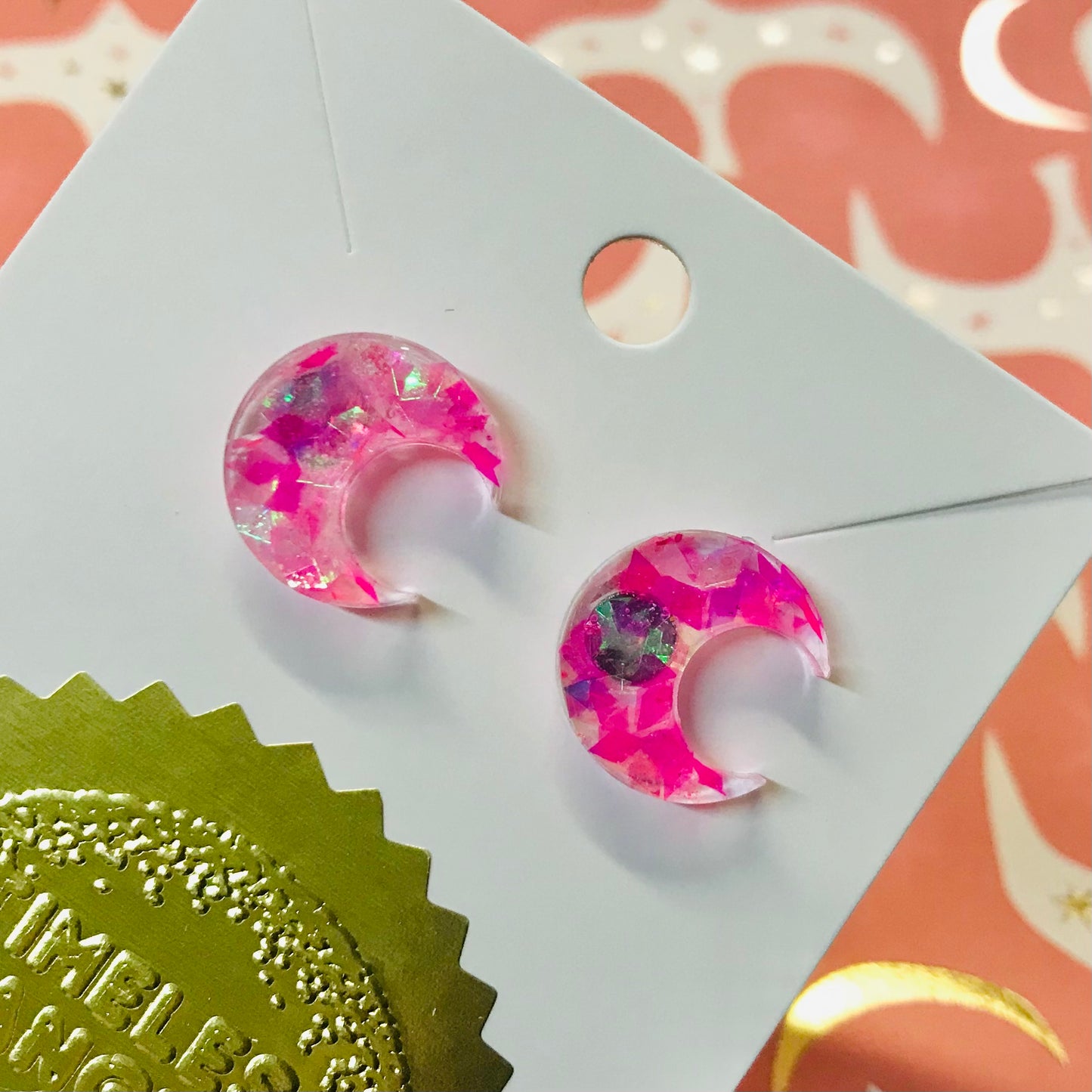 Novelty Resin Sparkle Stud Earrings