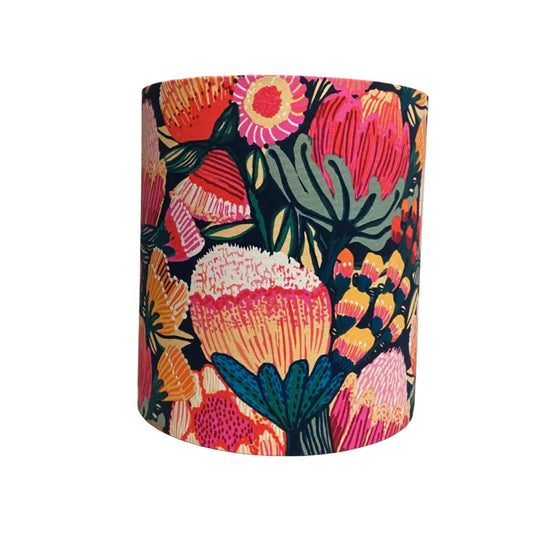 MCM Copper & Caramel Ceramic Table Lamp with Sketchie Floral Shade