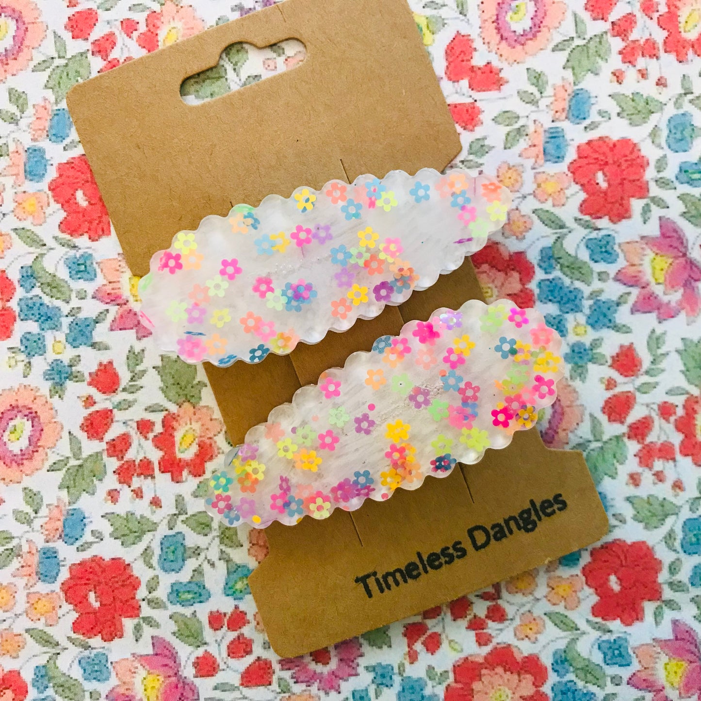 Resin Sparkle Hair Clips - Set of 2