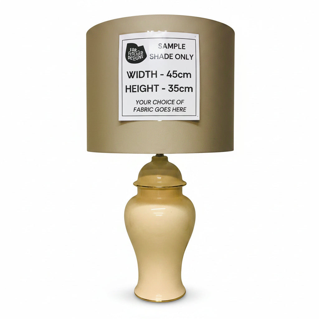 Lamp Base Only - Pale Blush Large Urn Table Lamp with Gold Trim
