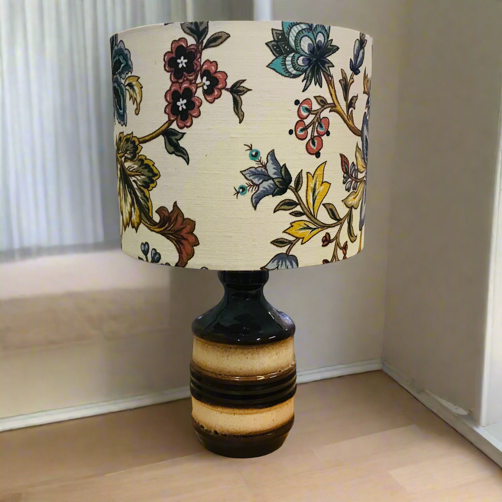 Custom Lamp Shade only - Earthy Floral Linen