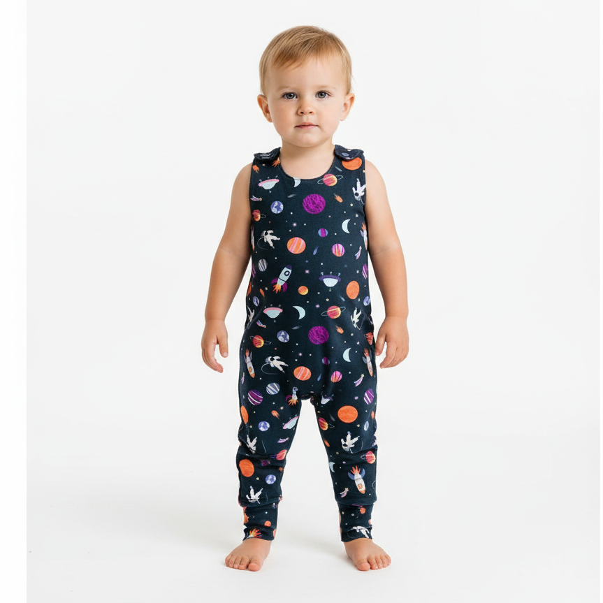 Baby Toddler Long Romper - Space Rocket
