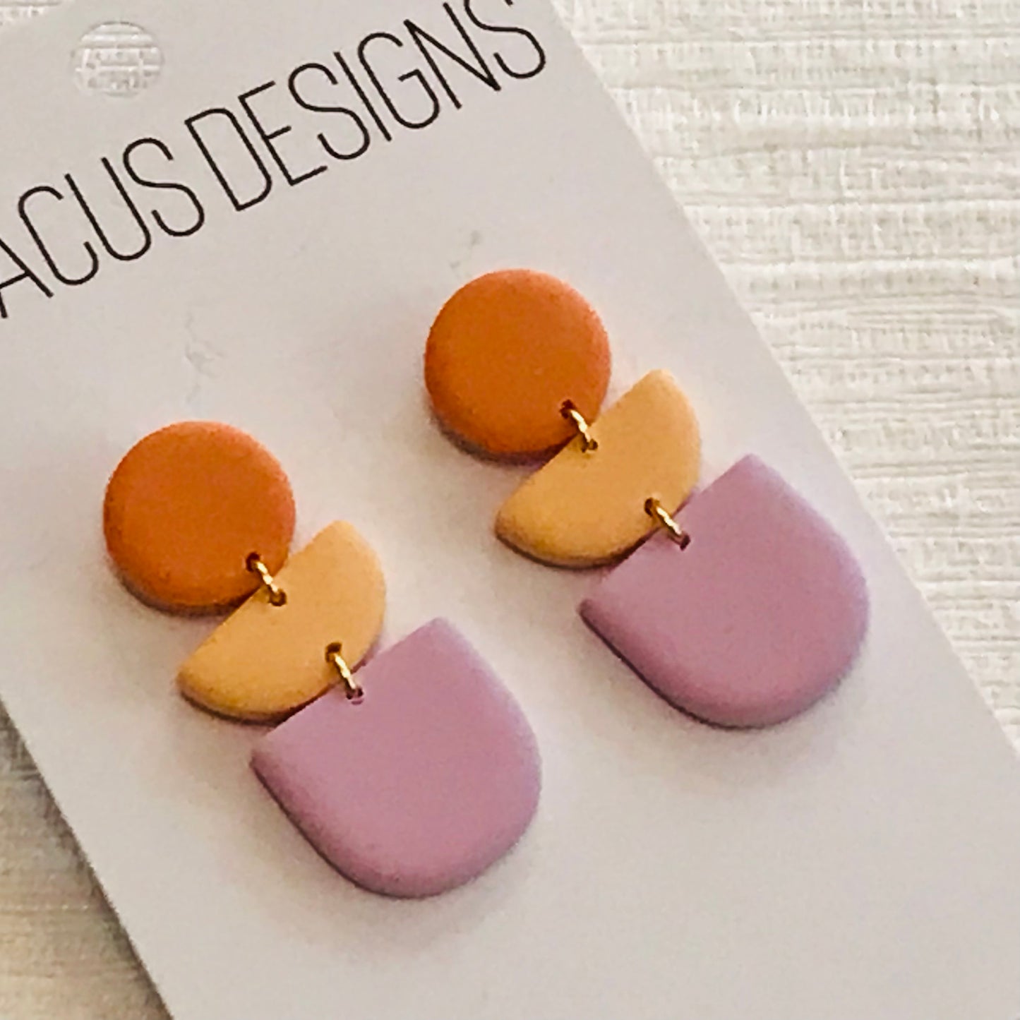 Handmade Polymer Clay Earrings - Mini Arch Drop